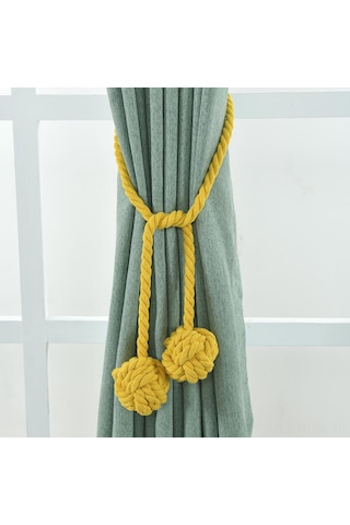 Suofeng "çift Toplu Perde Bağlama İpi - Şık Ve Pratik Perde Aksesuarı" Sarı