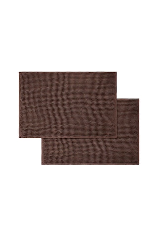Ximistore9 Banyo İçin 2'li Dikişli Paspas Seti - 40x60cm, Ultra Su Emici, Yumuşak Ve Kalın, Kayma Engellli, Kolay Temizlenir Kahverengi Halı Kahverengi