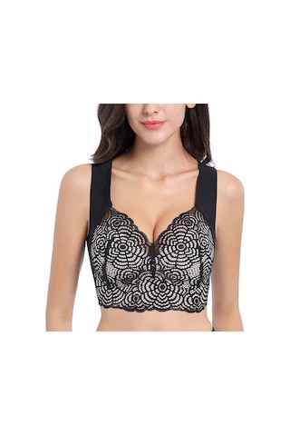 Siyah Kadınlar İçin Telsiz Dantel Sütyen Artı Boyutu Sütyen Lingerie İnce Fincan Sütyen Günlük Giyim Siyah