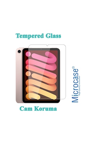 Apple Uyumlu iPad Mini 6.Nesil 2021 8.3 İnch Tempered Glass Cam Koruma