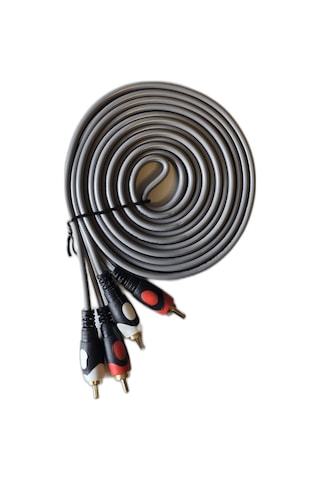 2 Rca 2 Rca Stereo Ses Kablosu 3m Amfi Tv Hoparlör Ses Sistemi Bağlantı Kablosu Gri