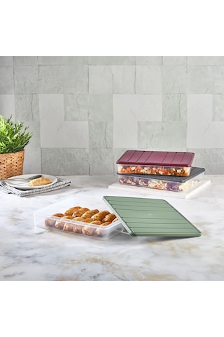 Selka Home - 6'lı 2.5 Litre Büyük Boy Ekru Saklama Kabı Sku: Smg8690010580597 Açık
