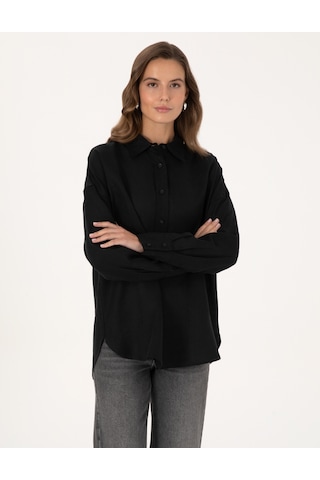 Pierre Cardin Kadın Siyah Gömlek Desenli 50301078-vr046 Siyah