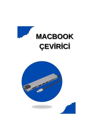 Apple Uyumlu Macbook Type-c Hdmı Usb 3.0 3'ü 1 Arada Dönüştürücü Adaptör