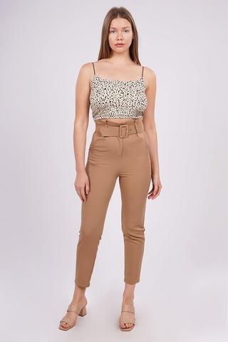 Gabria Kadın Bel Kemerli Pantolon Camel