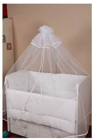 Hugoy Bebek beşik cibinliği ve demiri, cibinlik ince beyaz