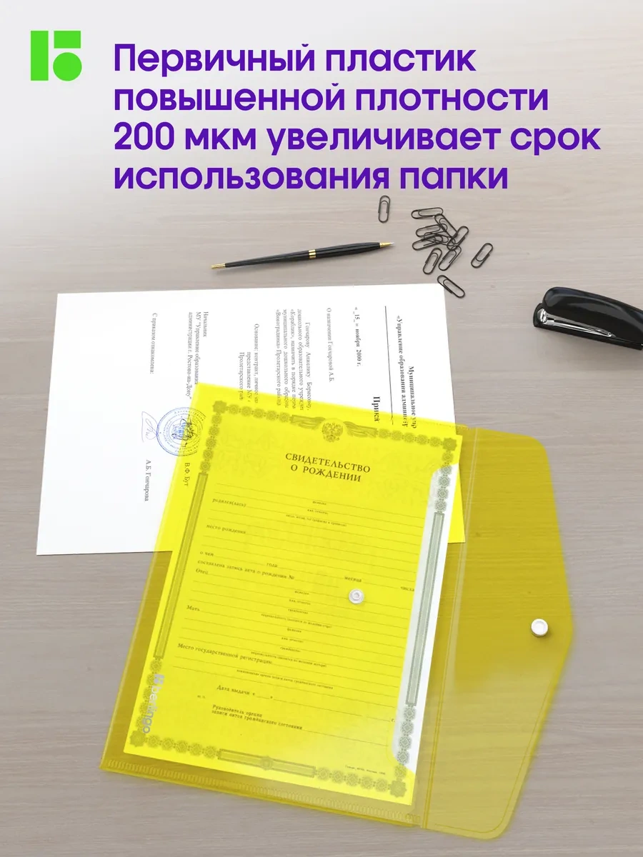 Berlingo Belgeler Ve Kağıtlar İçin V5 Düğmeli Zarf Klasör, 5 Adet 166092140
