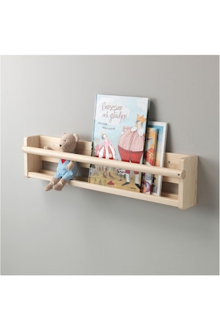 Çocuk Odası Duvar Rafı Huş Meridyendukkan 70x9x16 Cm Kitaplık-oyuncak Rafı Ahşap