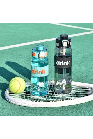 Tuomeng Su Bardağı Büyük Kapasiteli İyi Görünümlü Öğrenci Açık Hava Taşınabilir Saman Bardağı 530ml Deckard Mavi