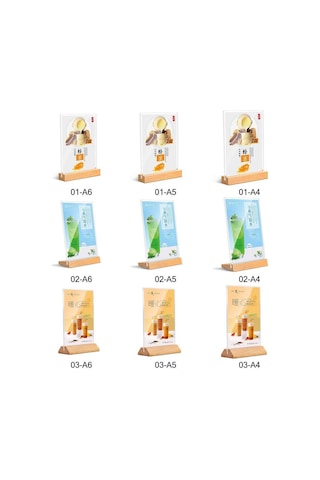 Çift Taraflı Menü Sergileme Standı A4/a5/a6 Resim Kartı Çerçevesi Masa Üstü İşaret Tutucu Restoran