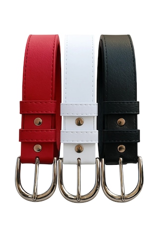 Kadın Kemer 3'lü Kot Ve Kumaş Çok Renkli