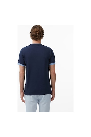 Lacoste Erkek Regular Fit Bisiklet Yaka Renk Bloklu Lacivert T-shirt