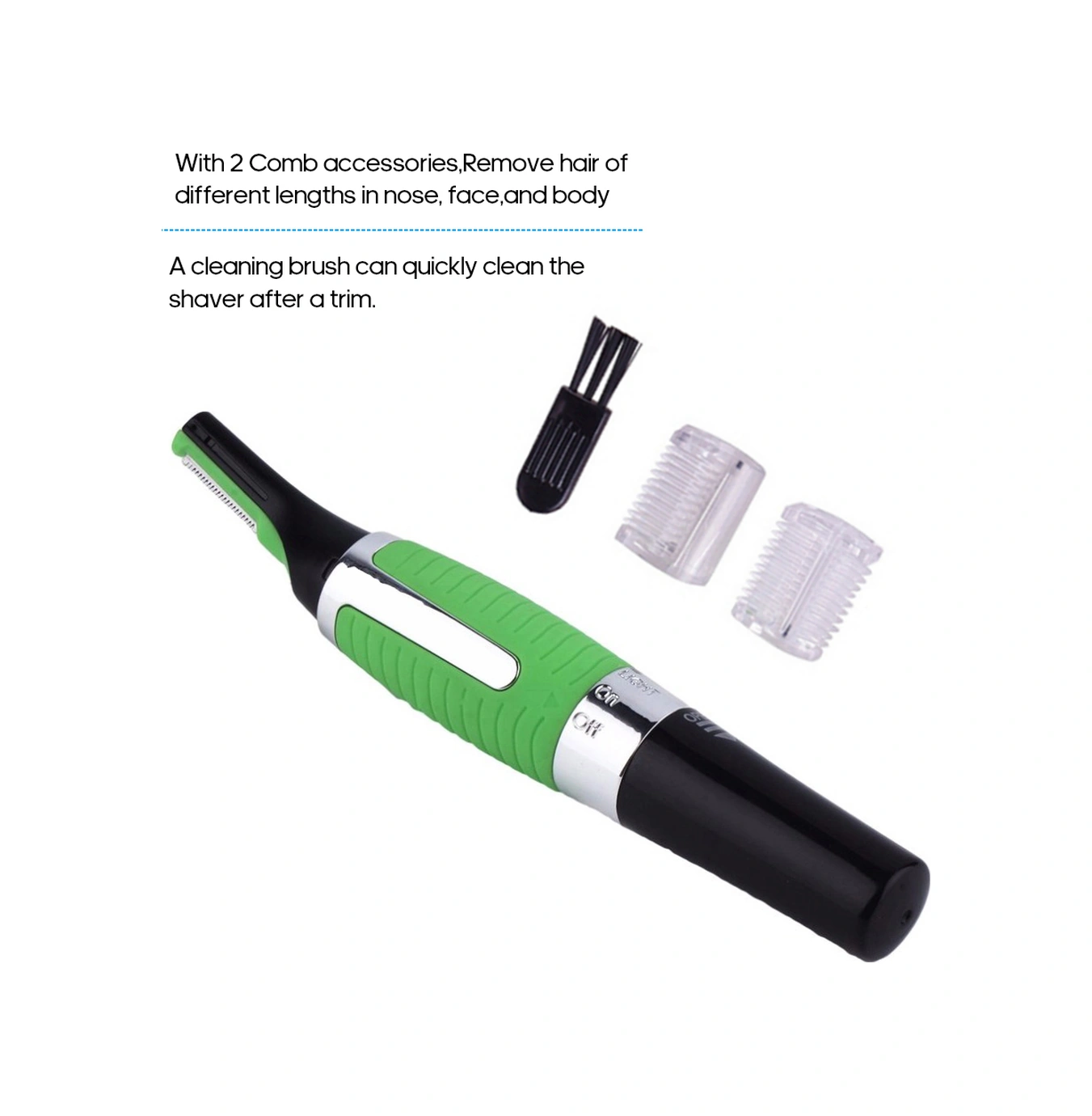 Youtek Erkekler İçin Yeşil Elektrikli Tıraş Makinesi - 2 Tıraş Teli, Temizleme Fırçası Ve Aaa Pil Dahil - Tüy, Sakal Ve Vücut Tıraşı İçin Profesyonel Alet Yeşil