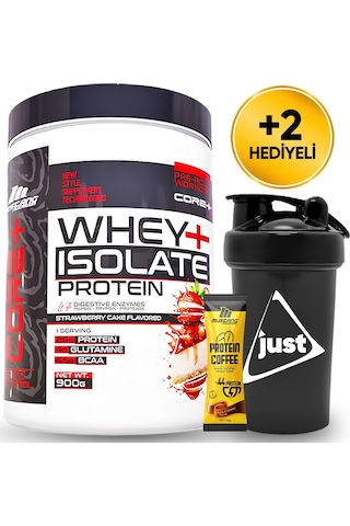 Mustang Nutrition Core+ Series Isolate Whey Protein Tozu 900 Gr 30 Servis Çilekli Pasta + Shaker + Protein Kahve Hediyeli Çilek Aromalı
