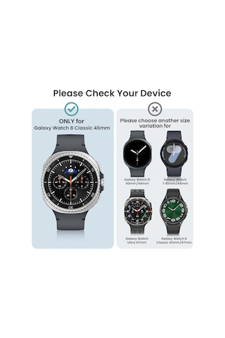 Samsung Galaxy Uyumlu Watch 8 Classic 46mm Kolay Uygulama Aparatlı Cam Ekran Koruyucu