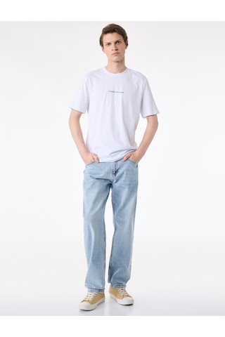 Koton Normal Bel Pamuklu Vintage Straight Fit Jean Pantolon Orta İndigo 6sam40024nd