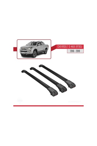 Chevrolet D-max Rt85 2016-2019 Arası İle Uyumlu Ace-1 Ara Atkı Tavan Barı Siyah 3 Adet Bar