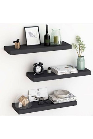 Winflex Antrasit Dekoratif 3 Lü Raf Seti