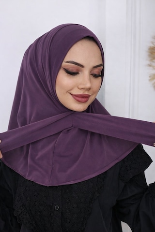 Abarta Çıtçıtlı Pratik Eşarp Sandy Kumaş Renk Seçenekleri Mürdüm
