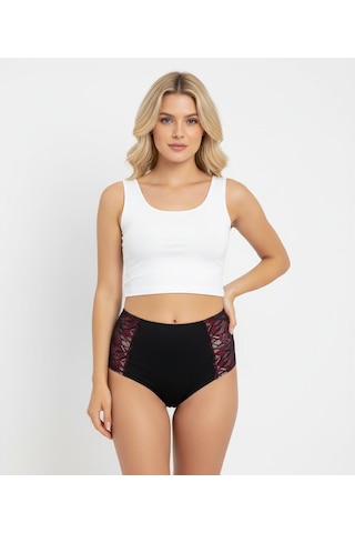 Bonbon Kadın Yüksek Bel 2'li Paket Slip Külot Bb2175 Siyah