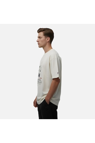 Ekru Fila Erkek T-shirt Navigli Caffé Relaxed Graphic Fam1087.10010 Ekru