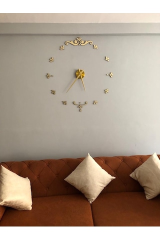 Modern Nesil Dıy 3D Dekoratif Büyük Boy Sticker Duvar Saati (399528395)