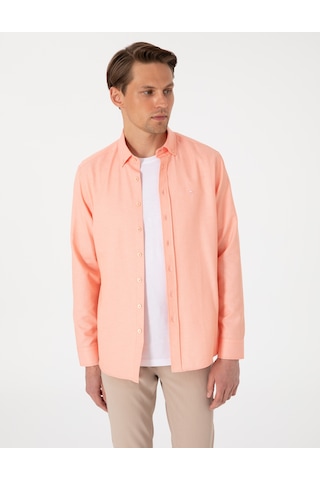 Pierre Cardin Erkek Mercan Gömlek Desenli 50306996-vr186 Mercan