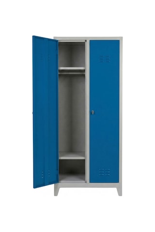 2 Kapaklı Ekonomik Soyunma Dolabı Mavi 67x37x180