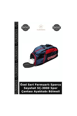 Özel Seri Fermuarlı Sporcu Seyahat Sç-3000 Spor Çantası Ayakkabı Bölmeli