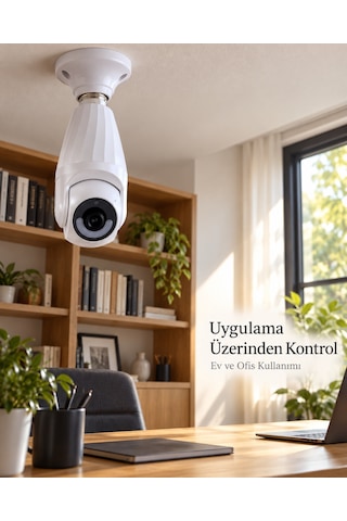 Lamba Duyuna Takılan Canlı İzleme Ve Video Kayıt Özellikli Ip Kamera Siyah