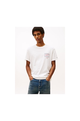 Tommy Hilfiger Tjm Regular Fit Ekru Pamuklu Erkek T-shirt-12261 Beyaz