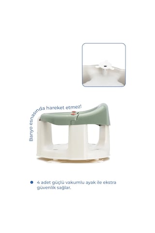 Babyjem Önden Açılır Banyo ve Mama Oturağı ve Hediye Minderli - 2 ' Li Set Soft Yeşil