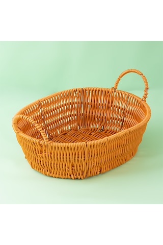 Porsima 302d 3lü Düzenleyici Oval Hasır Sepet Seti Ekmeklik Sepet