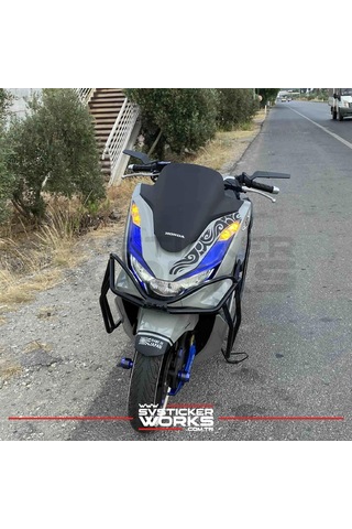 Honda Pcx 2021-2024 Far Üstü Desen Sticker Dekor Etiket Modeli