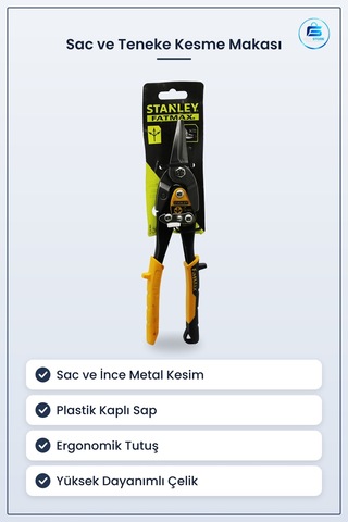 Sac Ve Teneke Kesme Makası Plastik Kaplı Saplı Kesici Ergonomik T