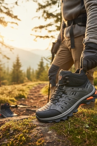 Enoch Erkek Füme Waterproof Kürklü Outdoor Trekking Ve Dağcı Botu Füme