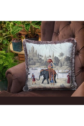 Otantik Manzara Yastık/kırlent Dolgu Boncuk Elyaf, Ulusl. Yıkama Ve Solmama Sertifikası Çok Renkli