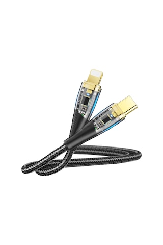 Dvıp LX5 6 A 200 W Type-C To Lightning Pd 2.0 Pd3.0  1.2 M Hızlı Data Ve Şarj Kablosu Siyah