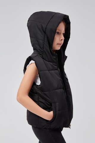 Benitto Kids Kapüşonlu Kız Çocuk Şişme Yelek 51307 Siyah