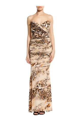 Mango Leopar Desenli Straples Gece Elbisesi Cok Renklı Çok Renkli