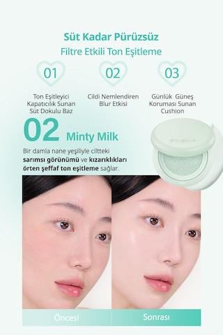 Peripera Filter Fit Milk Tone Up Cushion 02 Minty Milk