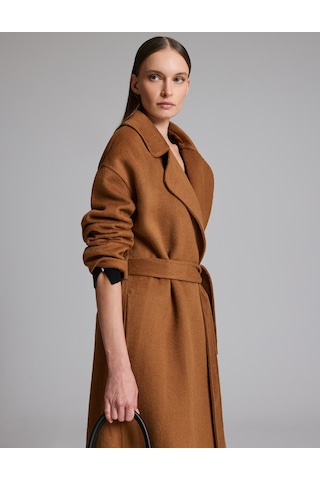 Pierre Cardin Camel Yün Karışımlı Kaşe Kaban 50329373-vr015