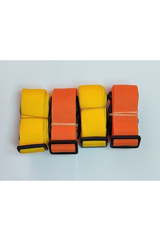 2 Adet Sarı 2 Adet Turuncu Valiz Kemeri 4 Cm Toplam 4 Adet Çok Renkli