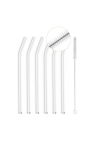 6 lı Cam Pipet + 1 adet Temizleme Fırçası 19cm Çok Renkli