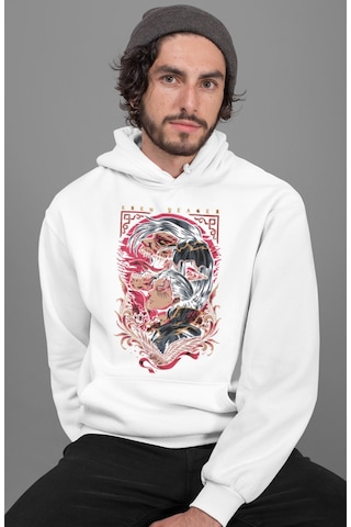 Sevbano Özel Tasarım Eren Yeager Baskılı Unisex Oversize Attack On Titan beyaz