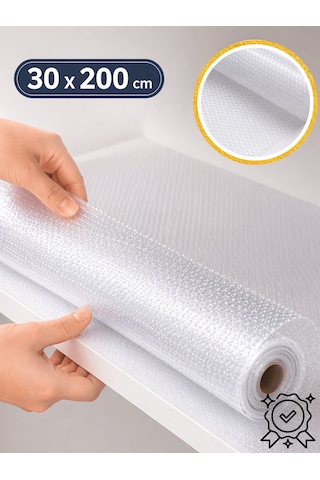 Beylini %100 Eva Şeffaf Raf Örtüsü 2 Mt X 30 Cm Kesilebilir Buzdolabı Çekmece Raf İçi Tezgah Üstü Kaplama Su Geçirmez