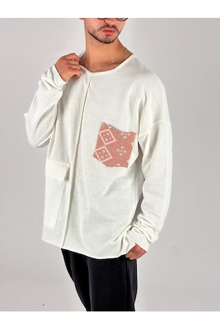 Turuncu Cep Detaylı Tasarım Sweatshirt Coc1075 Çok Renkli