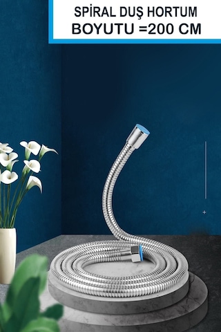 2 Metre Duş Hortumu Duş Spirali 200cm Duş Hortumu Plastik Renkli
