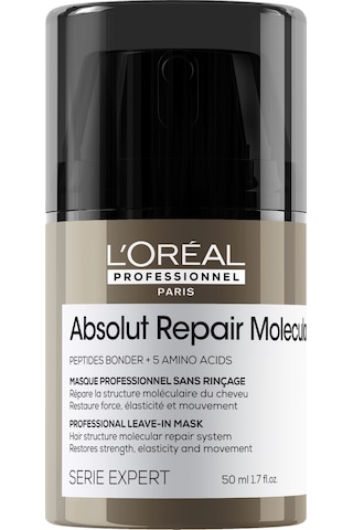 L'Oréal Professionnel Absolut Repair Molecular Yıpranmış Saçlar İçin Durulanmayan Maske 50 ML