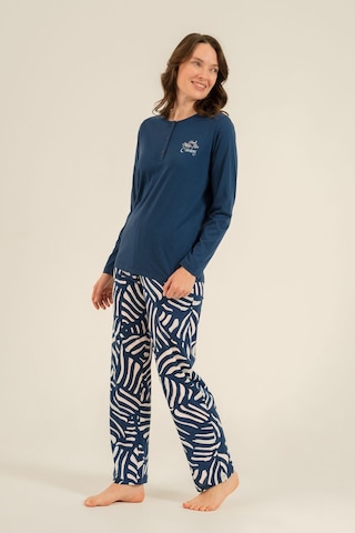 Arnetta Kadın Good Things Are Coming Lacivert Uzun Kol Pijama Takım Ar3765-s-v1 Ar3765-s-v1